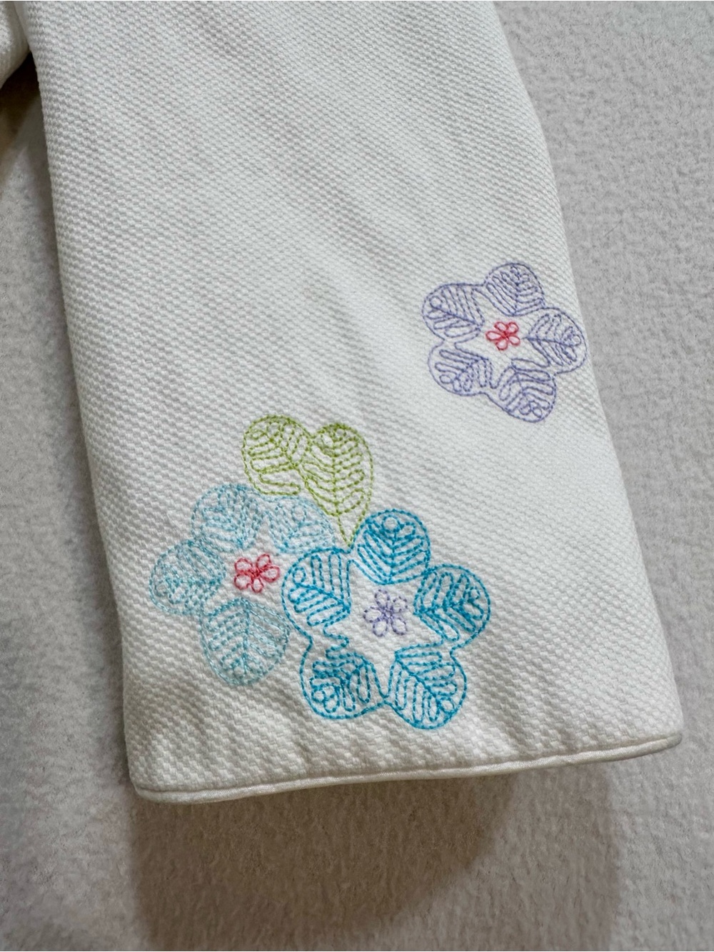 Sigrid Olsen White Jacket with Pastel Floral Embroidery - Picture 9 of 16